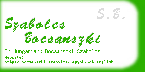 szabolcs bocsanszki business card